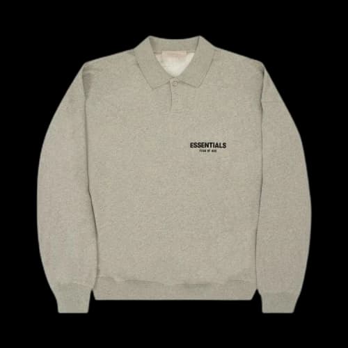 Fear of God Essentials Long-Sleeve Polo 'Dark Oatmeal'