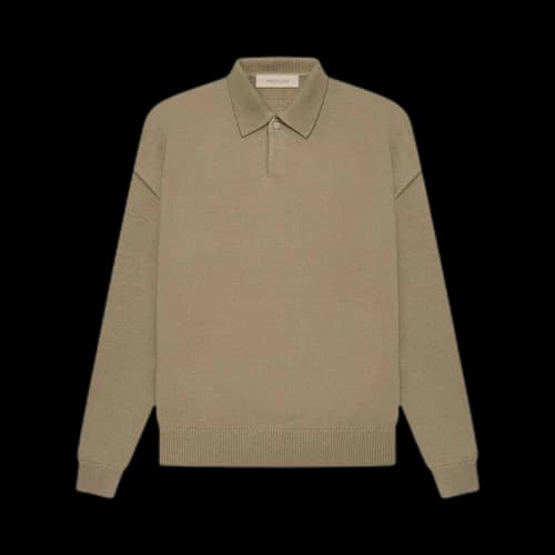Fear of God Essentials Knit Long-Sleeve Polo 'Oak'