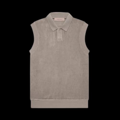 Fear of God Essentials Velour Sleeveless Polo 'Desert Taupe'