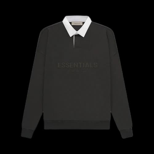 Fear of God Essentials Waffle Henley Rugby 'Off Black'