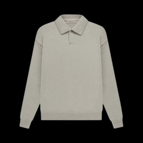 Fear of God Essentials Knit Long-Sleeve Polo 'Seal'