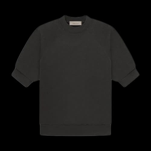 Fear of God Essentials Short-Sleeve Waffle Sweatshirt 'Off Black'