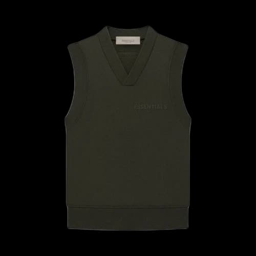 Fear of God Essentials Pullover V-Neck Vest 'Off Black'