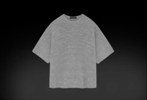 Fear of God Essentials Heavy Waffle Short Sleeve Crewneck Sweater Dark Heather