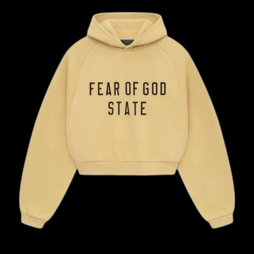 Fear of God Essentials Fleece Cropped Hoodie 'Amber'