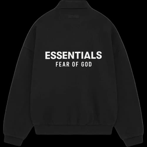 Fear of God Essentials Fleece Polo (FW24) Black
