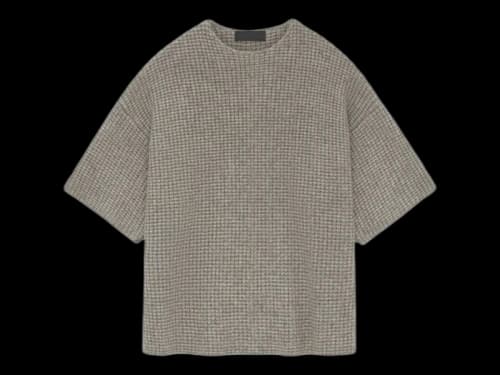 Fear of God Essentials Heavy Waffle Short Sleeve Crewneck Sweater Heather Gray