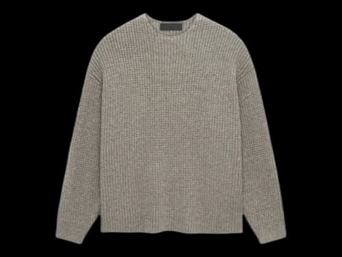 Fear of God Essentials Heavy Waffle Crewneck Sweater Heather Gray