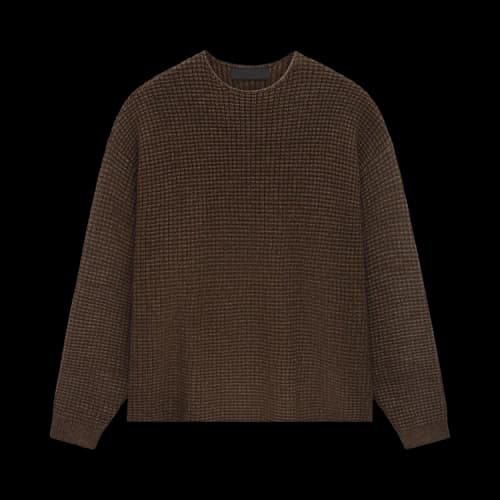 Fear of God Essentials Heavy Waffle Crewneck Sweater Brown
