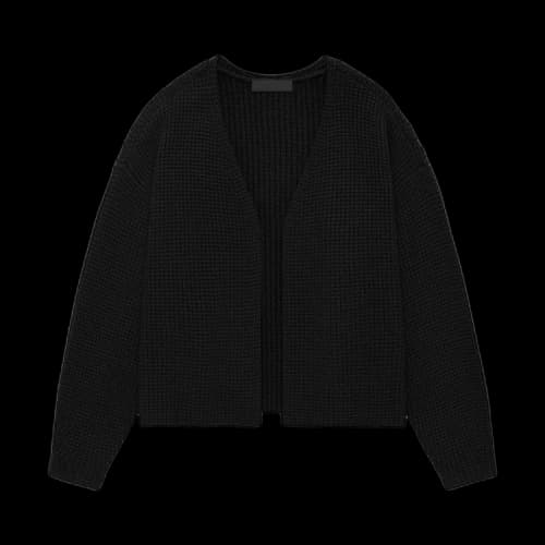 Fear of God Essentials Heavy Waffle Cardigan (FW24) Black
