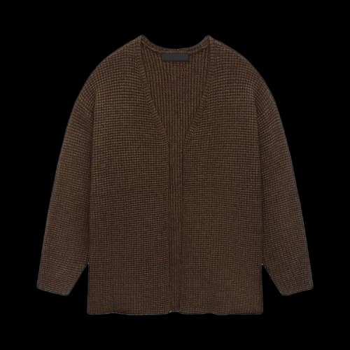 Fear of God Essentials Heavy Waffle Cardigan Brown