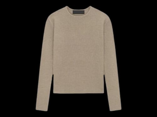 Fear of God Essentials Women's Waffle Fitted Long Sleeve Sweater Desert Sand