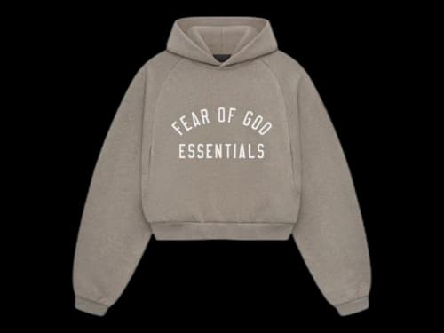 Fear of God Essentials Women's Fleece Cropped Hoodie (FW24) Heather Gray