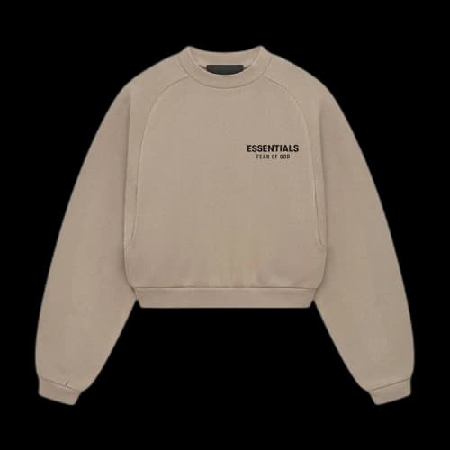 Fear of God Essentials Women's Fleece Cropped Crewneck Desert Sand