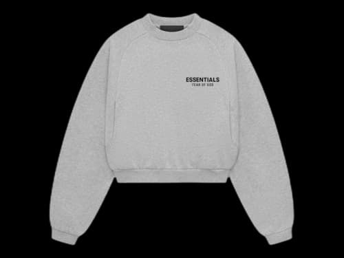 Fear of God Essentials Women's Fleece Cropped Crewneck Light Heather Gray