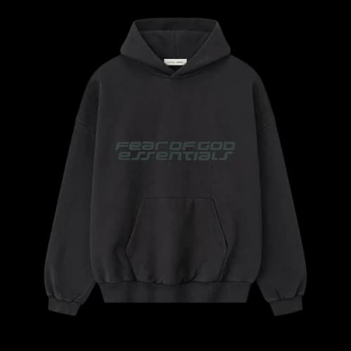 Fear of God Essentials Heavy Fleece 90s Hoodie 'Vintage Black'