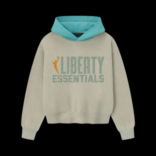 Fear of God Essentials Womens Liberty Classic Hoodie 'Heather Stone/ Aqua Sea'
