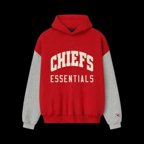 Fear of God Essentials x NFL FW25 Chiefs Sport Hoodie 'Red Concrete Heather'