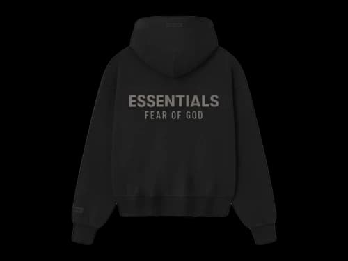 Fear of God Essentials Womens Classic Fleece Zip-Up Hoodie Jet Black