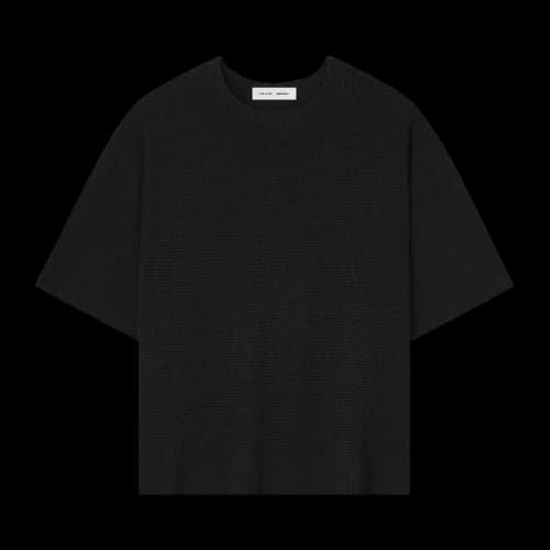 Fear of God Essentials Waffle Short Sleeve Sweater Jet Black