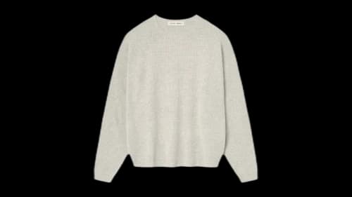 Fear of God Essentials Waffle Crewneck Sweater Heather Stone