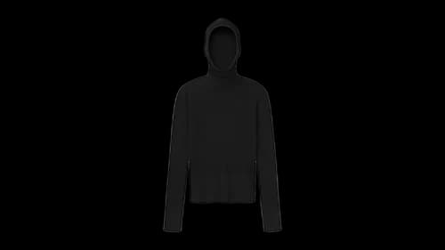 Fear of God Essentials Womens Waffle Long Sleeve Hoodie Jet Black