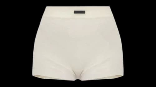 Fear of God Essentials Women's Soft Ribbed Knit Boxer Cloud White