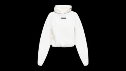 Fear of God Essentials Women's Logo Plaque Hoodie Cloud White