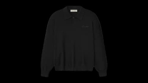 Fear of God Essentials Signature 90's Knit Polo Vintage Black