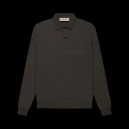 Fear of God Essentials Long-Sleeve Polo 'Off Black'