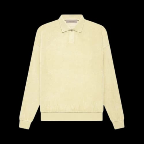 Fear of God Essentials Velour Long-Sleeve Polo 'Canary'