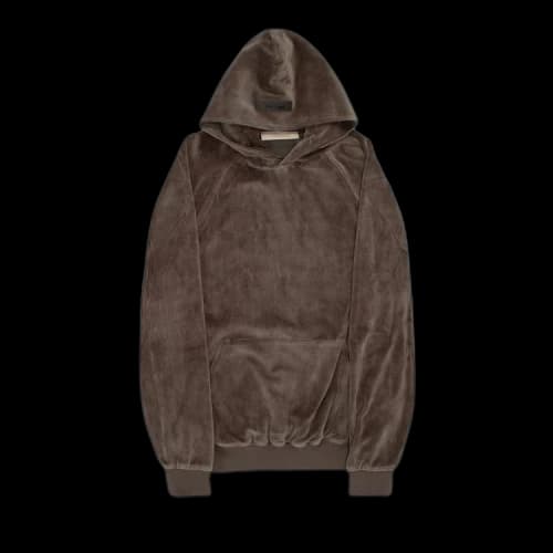 Fear of God Essentials Velour Hoodie 'Off Black'
