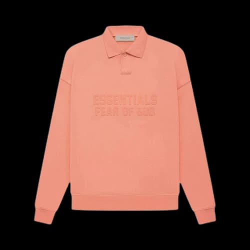 Fear of God Essentials Long-Sleeve Polo 'Coral'