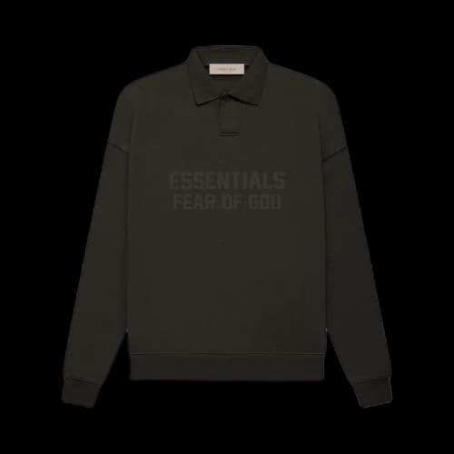 Fear of God Essentials Long-Sleeve Polo 'Off Black'