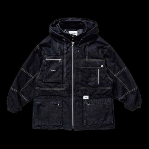 WTAPS Crust Hooded denim Jacket Unisex Blue