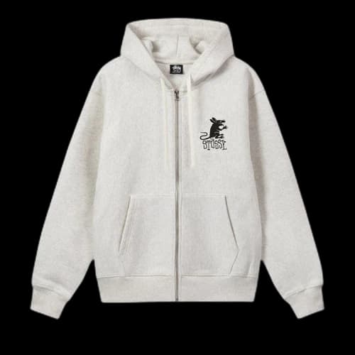 Stussy Rat Zip Hoodie 'Ash Heather'