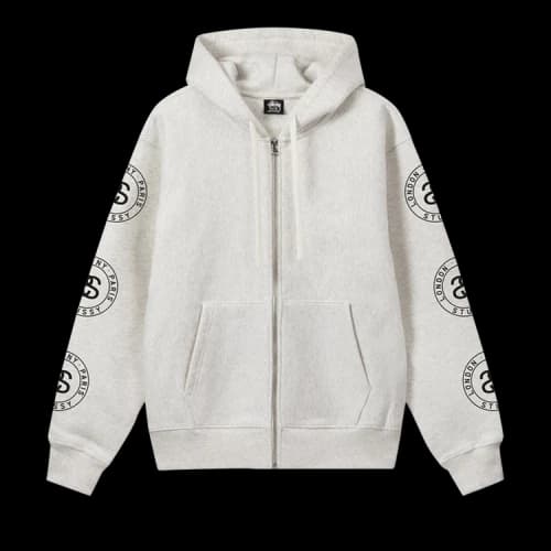 Stussy Seal Zip Hoodie 'Ash Heather'