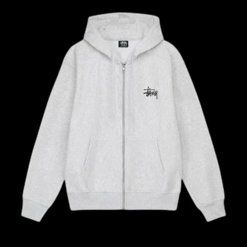 Stussy Basic Zip Hoodie 'Ash Heather'