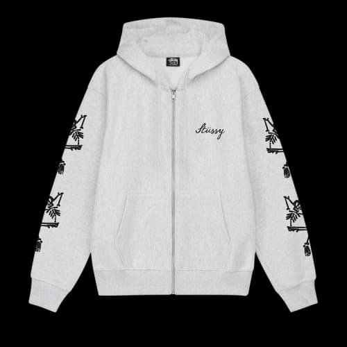 Stussy Paradise Lost Zip Hoodie 'Ash Heather'