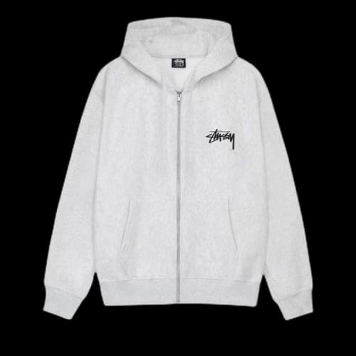 Stussy Classic Dot Zip Hoodie 'Ash Heather'