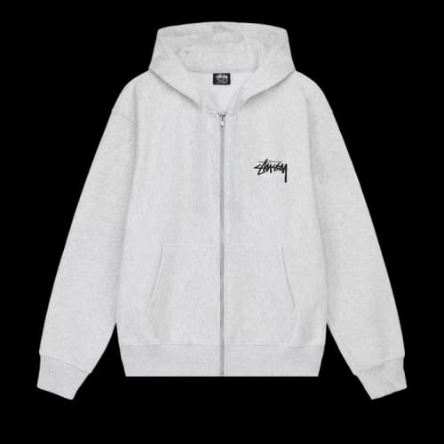 Stussy Burning Stock Zip Hoodie 'Ash Heather'