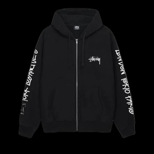 Stussy Big Cities Zip Hoodie 'Black'