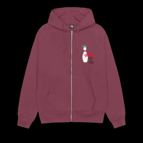 Stussy Kingpin Zip Hoodie 'Oxblood'