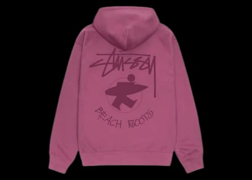 Stussy Beach Roots Zip Hoodie Berry