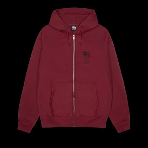 Stussy Swim Out Zip Hoodie 'Wine'