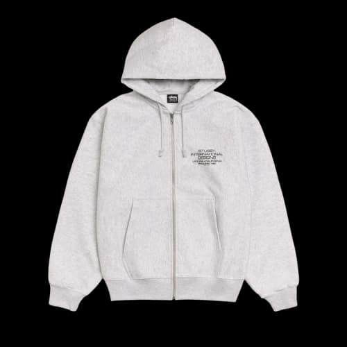 Stussy International Designs Zip Hoodie 'Ash Heather'