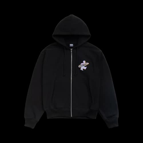 Stussy Dot Surf Puff Print Zip Hoodie 'Black'
