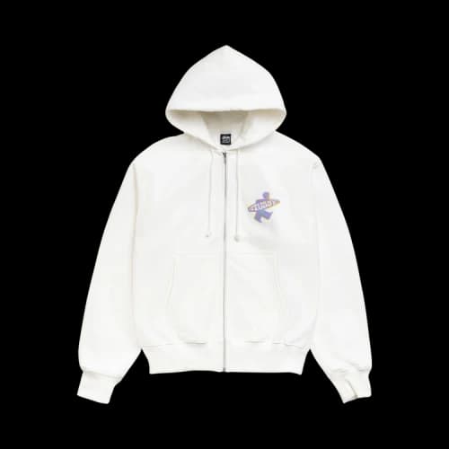 Stussy Dot Surf Puff Print Zip Hoodie 'Off White'