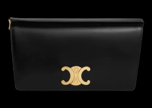 Celine Trapeze Triomphe Shoulder Bag Black