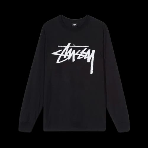 Stussy Stock Long-Sleeve Tee 'Black'